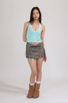 DEEP THOUGHT HALTER TOP - TURQUOISE