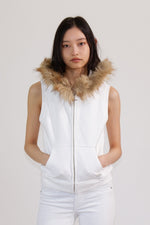 MEANT TO BE HOODIE VEST - WHITE