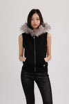 MEANT TO BE HOODIE VEST - BLACK