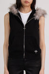 MEANT TO BE HOODIE VEST - BLACK