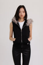 MEANT TO BE HOODIE VEST - BLACK