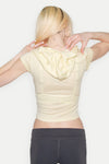 HOODED POLO TOP - YELLOW