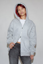 BASIC ZIP HOODIE - GREY