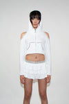 COURTNEY CROP HOODIE - WHITE