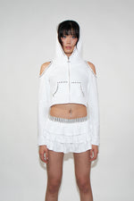 COURTNEY CROP HOODIE - WHITE