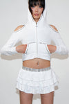 COURTNEY CROP HOODIE - WHITE
