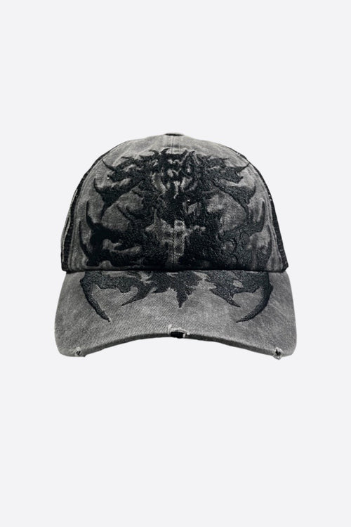 SPEAK NO EVIL DENIM TRUCKER HAT