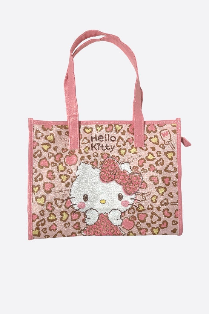 LEOPARD PRINT HELLO KITTY TOTE