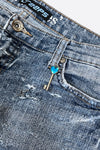 RIPPED CHARM BLUE JEANS