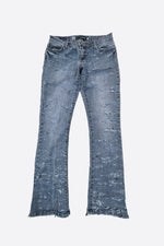 RIPPED CHARM BLUE JEANS