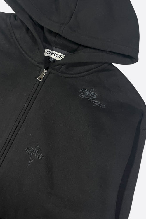 BASIC ZIP HOODIE - BLACK