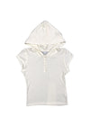HOODED POLO TOP - OFF WHITE