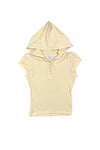 HOODED POLO TOP - YELLOW