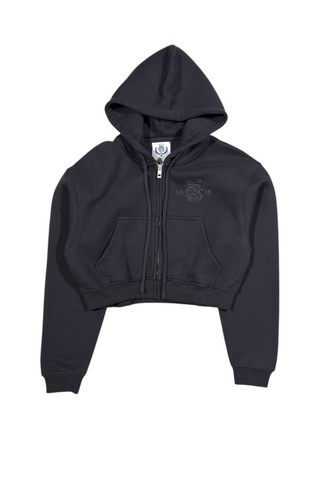 COLLEGE CROP HOODIE - BLACK – CREEPS
