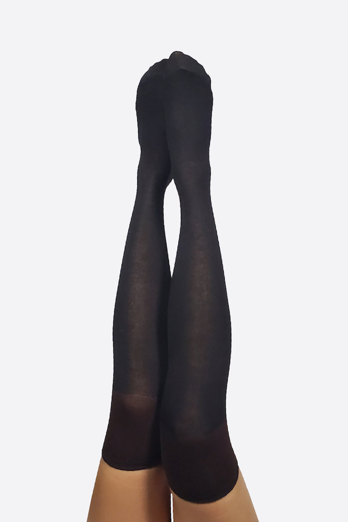 TWO-TONE THIGH HIGH SOCKS